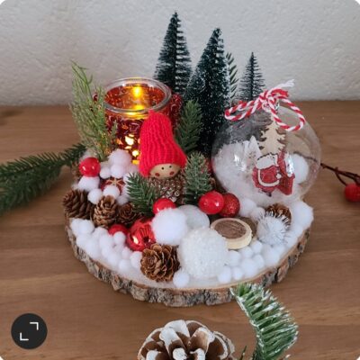 Photophore de noël .(rouge)