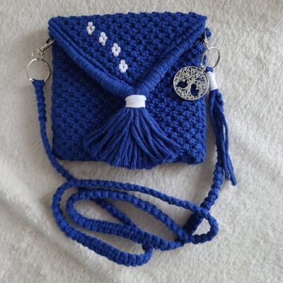 Sac "Azur" en Macramé & Arbre de Vie