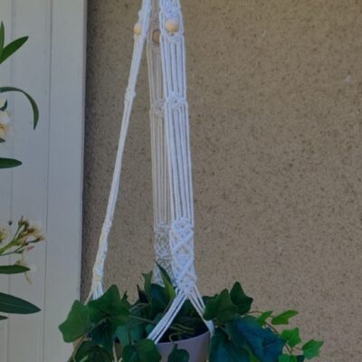 porte-plante suspendu en macramé – Esprit Nature