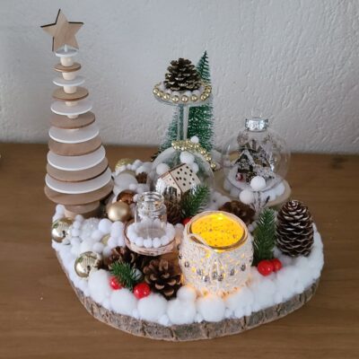 Centre de table féerique "Village d'Hiver" –