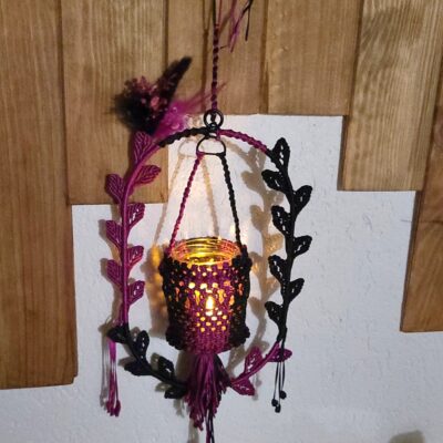 Suspension lumineuse macramé bohème